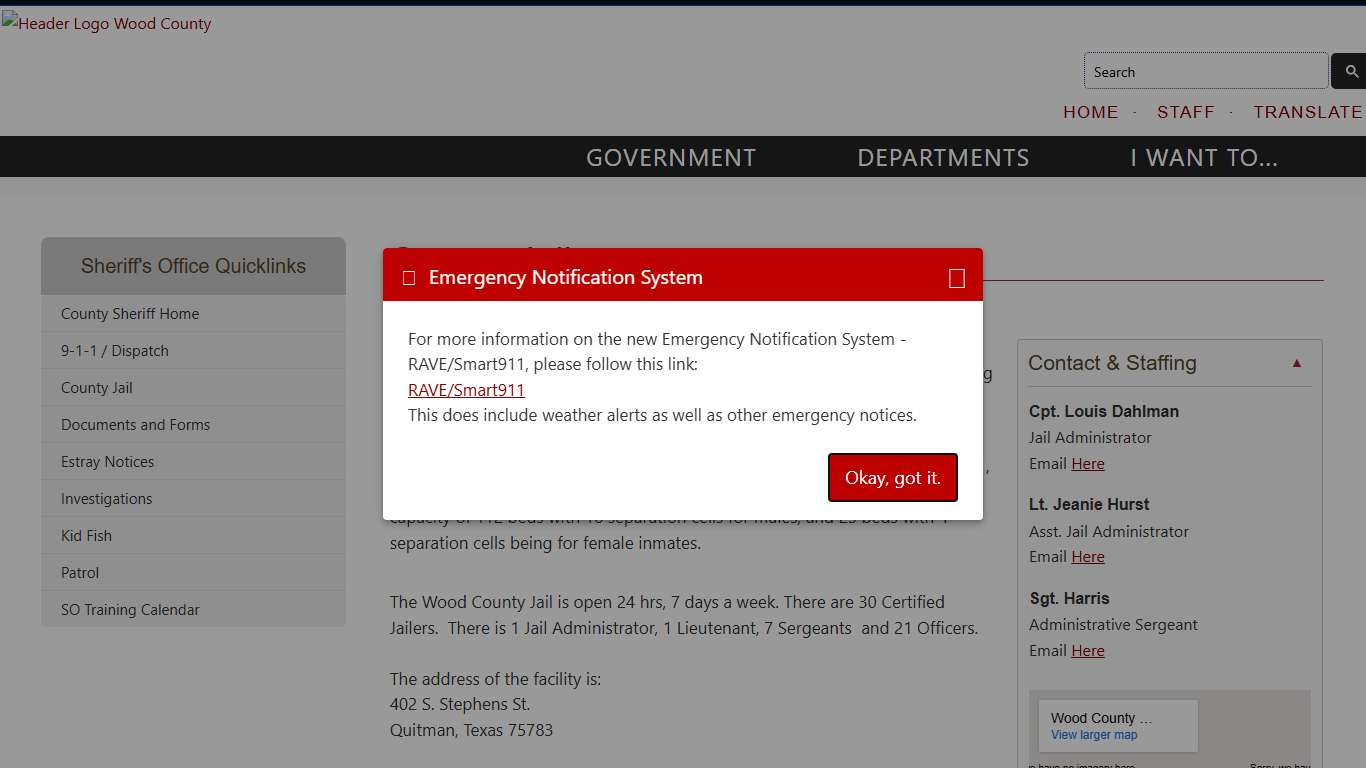 County Jail Wood County, Texas